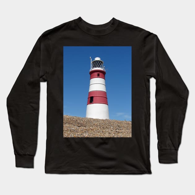 Orfordness Lighthouse Long Sleeve T-Shirt by Chris Petty